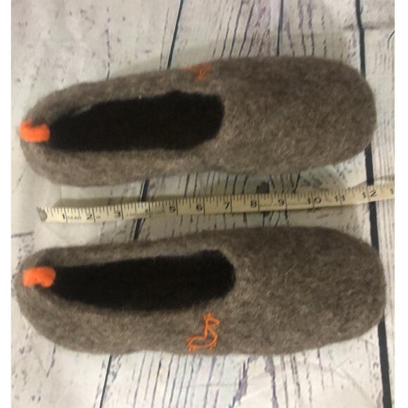 Wildllama Scandinavian felt felted wool slippers in brown size large - Picture 12 of 12